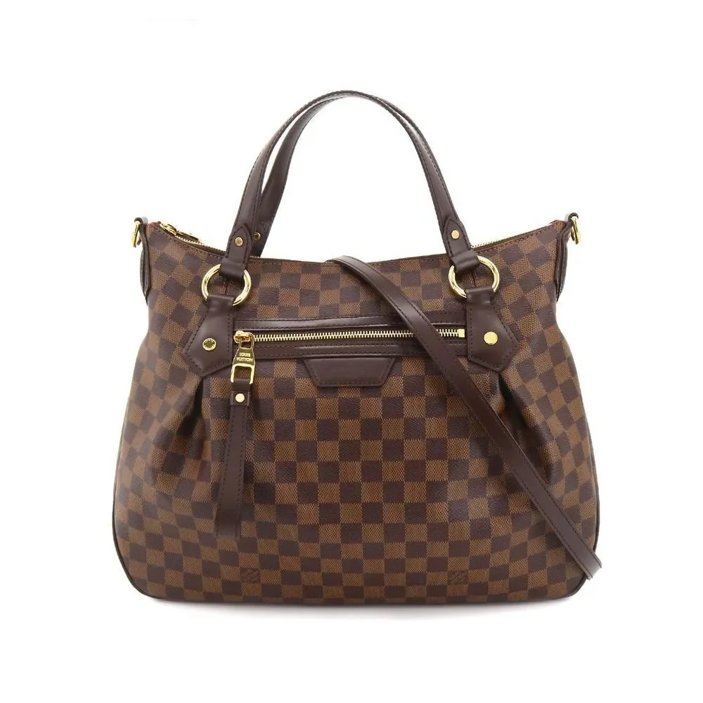 Louis Vuitton Damier Evora MM 2 Way Hand Shoulder Bag Ebene